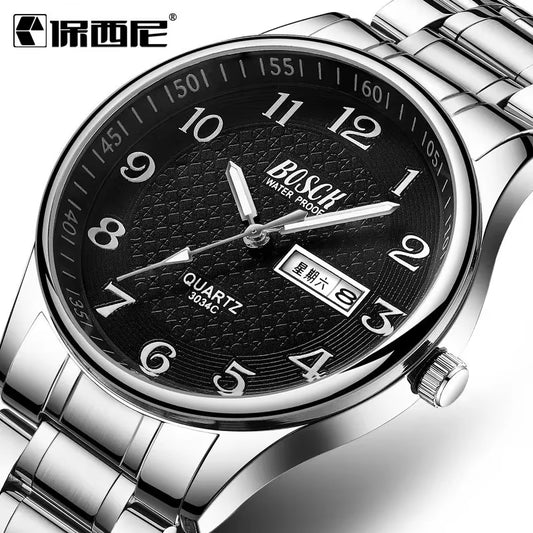 BOSCK Calendar Men'S Watches Business Calendarwaterproof Luminous Number Quartz Wrist Watches and Clocks Relogio Masculino