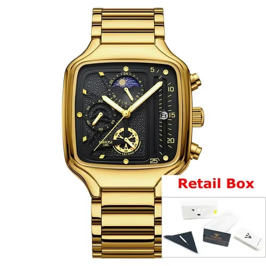 2025 Square Mens Watches Top Luxury Brand Watch for Men Waterproof Male Fashion Quartz Wristwatches Relogios Masculino