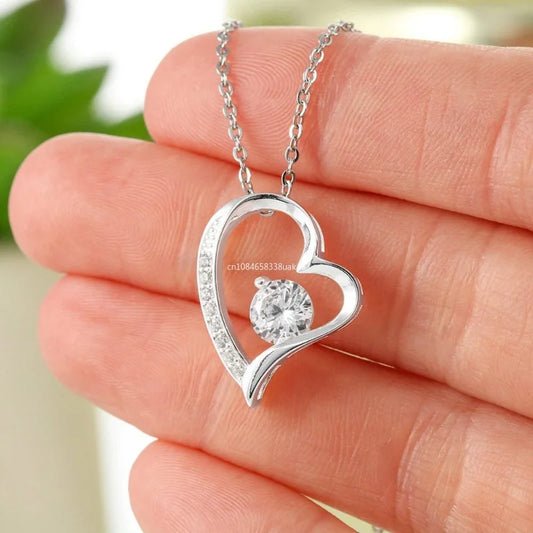 1Pcs Rhinestone Decor Heart Shape Pendant Necklace, Bestie Necklace Gift for Best Friend Gift, Birthday Gift Heart Shape Pendant